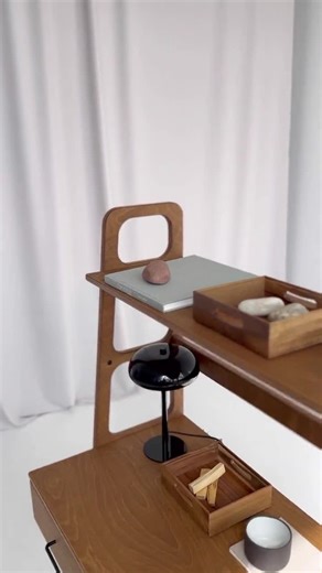 Mid Century Modern Desk With Shelves: Wooden Office Desk, Desk Shelf - Etsy