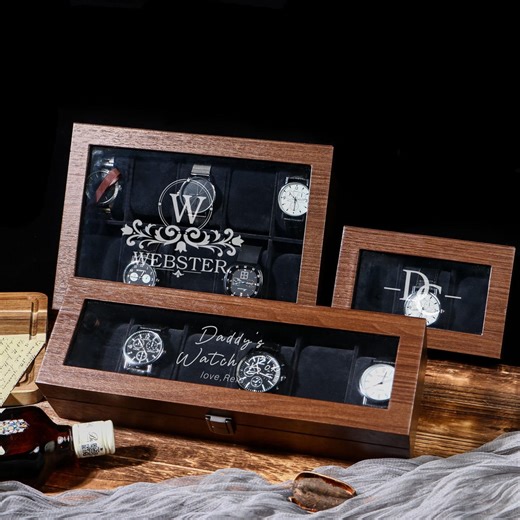 Personalised Watch Box for 3 6 10 Slots | Custom Men Watch Storage | Watch Case Engraved |2025 Christmas Gifts for Dad | Gift for Grandpa - Etsy UK