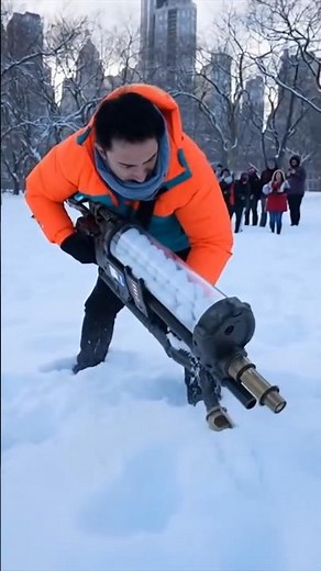 The Snowball Gun Duel – A High-Speed Winter Fight | Central Park Snowball Fight #viralshorts