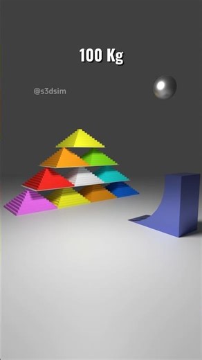 Watch Satisfying destruction of colorful pyramids structure 6000 cubes #3d #blender #animation