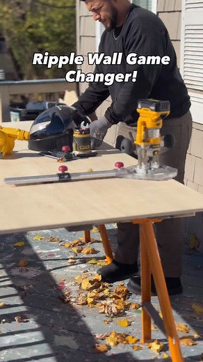 6.8K views · 66 reactions | The Microclimate Air Helmet is a total game changer for making ripple walls with my router 漢 No more fighting dust, fogged-up goggles, or stopping mid-cut. Just clear vision, clean air, and smoother waves every time. #RippleWall #Woodworking #RouterWork #ShopGear #DaveTheBuilder #DIYTools #WoodshopLife | Dave the Builder | Facebook