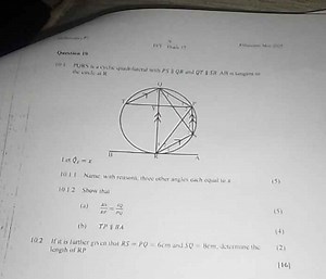 Question 10PQRS is a cyclic quadrilateral with PS \parallel Q... | Filo