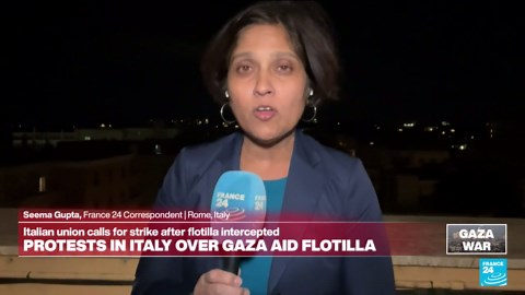 Protests across Italy, union calls for strike after Gaza flotilla intercepted