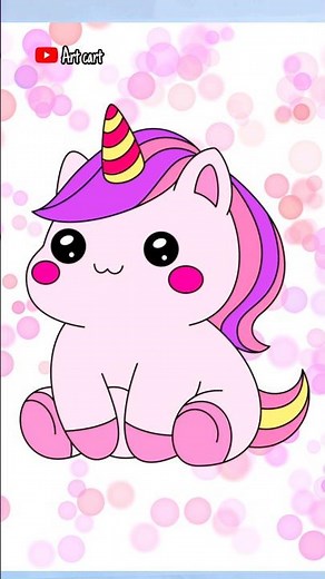 How to draw easy cute unicorn #kidsdrawing #kidslearning