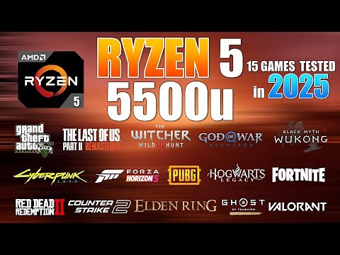 Ryzen 5 5500U in 2025 | Test in 15 Games | Ryzen 5 5500U Gaming Test