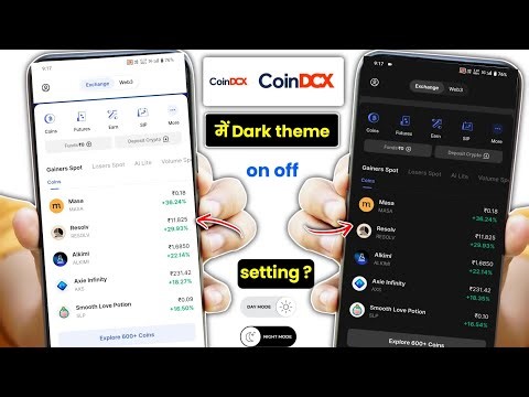 CoinDCX dark mode on off setting ? | How to enable or disable dark theme in CoinDCX App ?