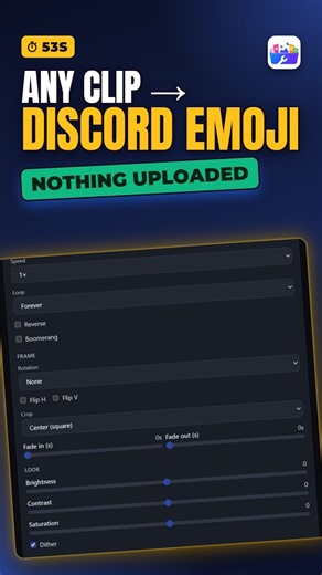 Turn any clip into a Discord emoji (under 256 KB)