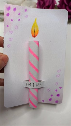 DIY birthday card idea 🕯#shorts #short #gift #diy #art #craft #cute #ideas #birthday #papercraft