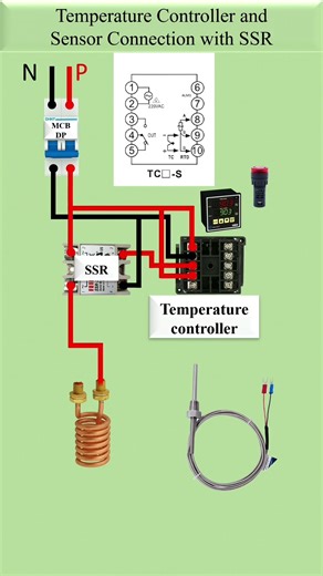 temperature controller sensor control #CircuitDiagram #electrician