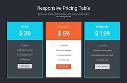 Responsive pricing table - Website Template by Nicepage