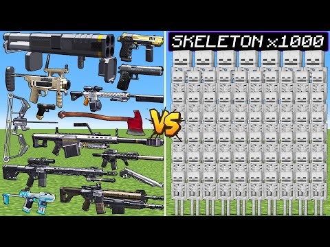 What TaCZ Mobius Arsenal Gun Can Defeat The Most All Skeleton Army in Minecraft?