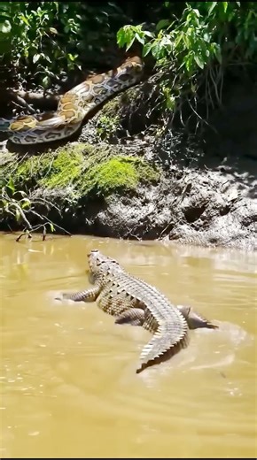 Found a huge python and crocodile in the river. #survival #wildlife #carpfish #carp #crocodile