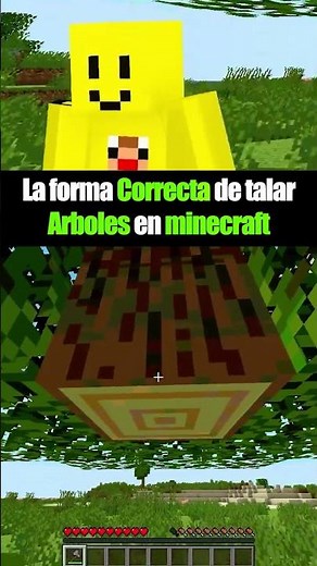 THE CORRECT WAY TO CUT DOWN TREES IN MINECRAFT 🔥