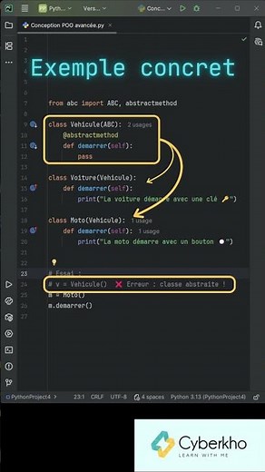 L’abstraction en python #Python #ProgrammationPython #programming #tech #Code #Dev