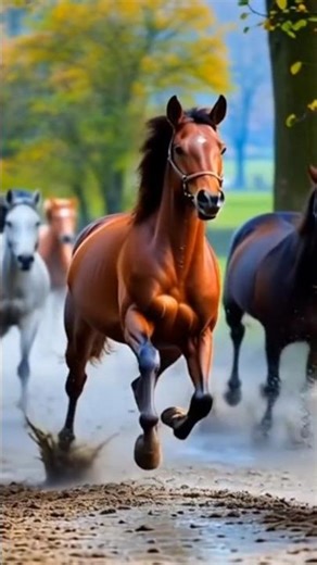 horses galloping in exciting action!