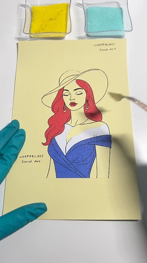 Beautiful Woman 😍 #beauty #sandpainting #asmrsounds #oddlysatisfying #glamlook | Cheerblast Sand Art