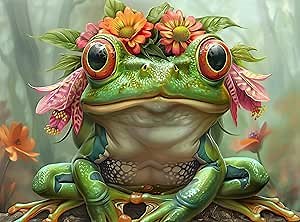 1000 Piece Jigsaw Puzzle for Adults - Cute Spirit Animal Frog Prince - Challenging and Hard Puzzle Perfect for Game Nights - 20x27 inches(Petal Prince)