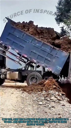 Dump Truck Tips Over Due to Mud Blockage at Exit