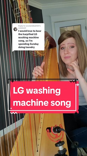 Replying to @scooterbike8181 Time to get your laundry 😂 #harptok #harp #laundry #chores #clean #clothes #laundrymachine #LG #music