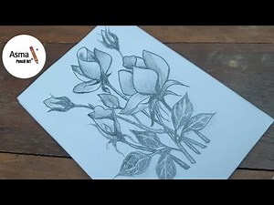 Realistic Rose Flower Pencil Sketch 🌹 | Step by Step Drawing | Asma Pencil Art