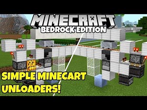 Minecraft Bedrock: Minecart Unloader Tutorial, One Wide Tileable! MCPE Xbox PC
