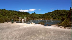 Hot Steam Rising Above Frying Pan Lake – Geothermal Landscape in New Zealand, December 2024