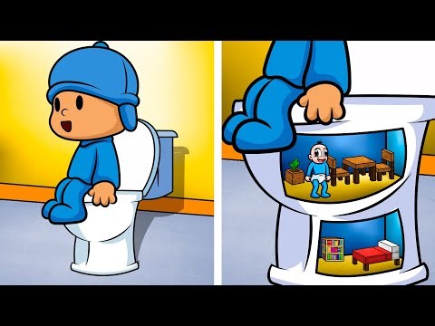 CONSTRUYO un ESCONDITE Dentro Del INODORO de POCOYO🚽😂 BEBE NOOB en MINECRAFT