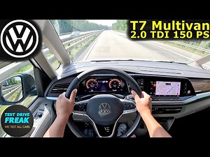 2025 VW Multivan T7 2.0 TDI (150 PS) TOPSPEED POV 🚐 Diesel Autobahn Run | No Speed Limit