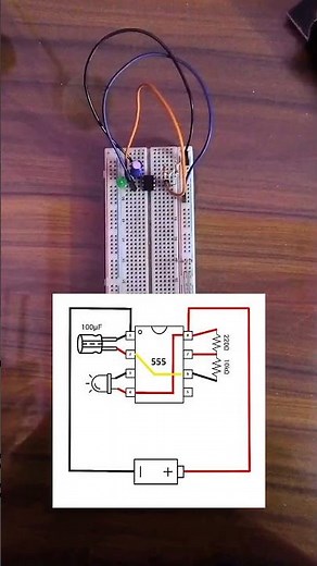 Blinking led with 555 timer ic! #diy #led #blink #circuit #cool