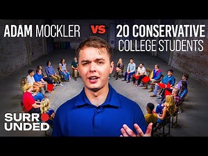1 Gen-Z Liberal vs 20 Gen-Z Conservatives (ft. Adam Mockler) | Surrounded