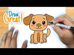 How To Draw a Cute Dog Cartoon Easy Step by Step | Easy Real-Time