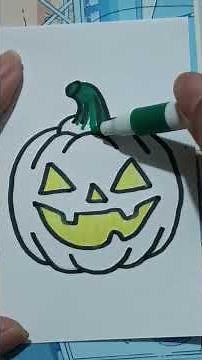 Drawing & Coloring a Cute Halloween Pumpkin | Easy Jack-o'-Lantern Art for Beginners