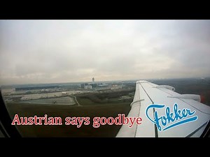 Austrian Airlines Fokker 100 onboard landing at Vienna Airport | FAREWELL FLIGHT