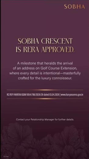 Received RERA for its most prestigious launch in Sector 63A, Golf Course Extension Road, Gurugram.