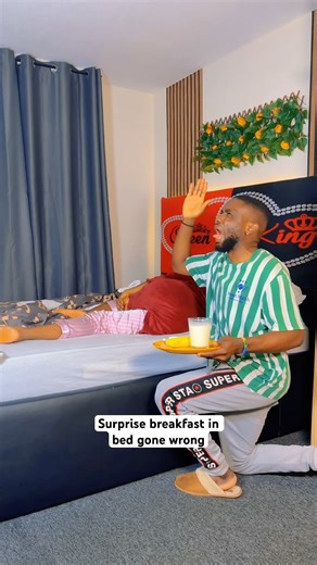 Surprise breakfast in bed gone wrong #funny #comedy