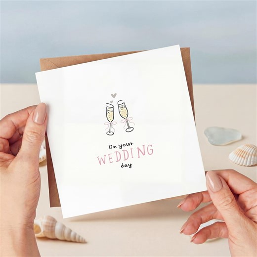 Wedding Card, on Your Wedding Day Card, Wedding Card for Couple, Champagne Wedding Card, Simple Wedding Card, Cute Wedding Card - Etsy