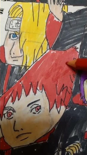 I tried to draw akatsuki members ✨✨ #art #drawing