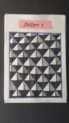Pattern 9 - Zentangle Art for Relaxing Mind #zentangle #zentangleart #patternart #shorts #shortvideo
