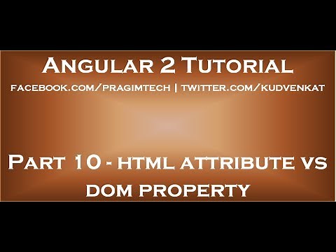 html attribute vs dom property