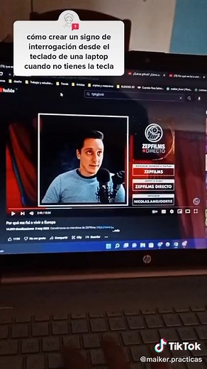 Cómo hacer o crear un signo de interrogación en laptop