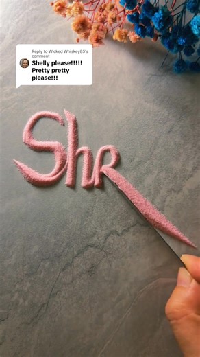 Replying to Whiskey85 Shelly name request done! #sandscriptart #nameinsand #calligraphy #handwriting #nameart | Art in Motion