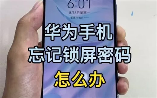 自己的华为手机锁屏密码忘了怎么办