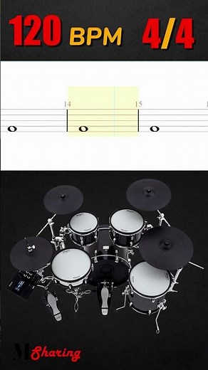 Whole Note On The Kick Drum Exercise - 5 ( 120 BPM - 4/4 )