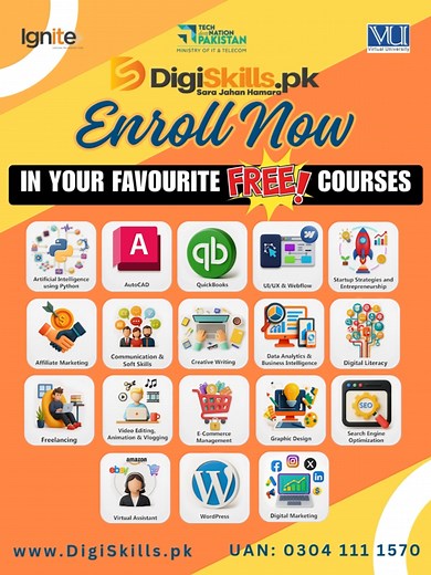 DigiSkills.pk: Learn Skills & Earn Online with 18 High-Demand Courses