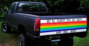 Straight man's pickup truck goes viral for supporting Pride in rural Oklahoma - LGBTQ Nation