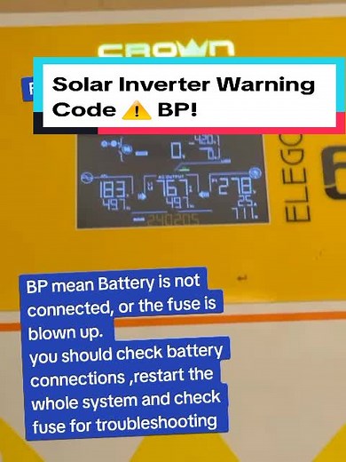 Solar Inverter Warning Code BP - Troubleshooting Tips & Solar Education