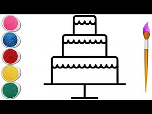 How to draw a cake easy step by step 🍰✨ | Cake drawing colour