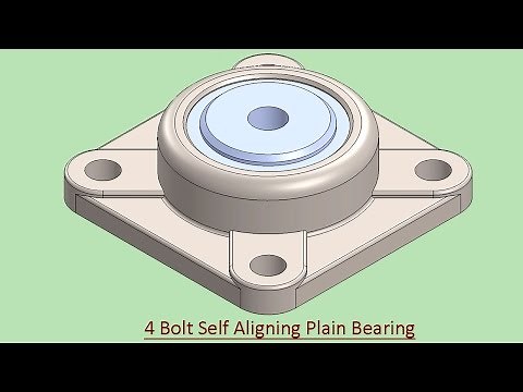 4 Bolt Self Aligning Plain Bearing (Video Tutorial) SolidWorks