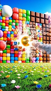 ASMR Candy Wall Destruction – Sticky Bomb Pops Everything! (4K)