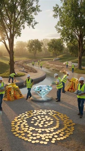 “From Dirt to Millions 💎 Unreal Gold Garden Transformation.” #beforeafter #automobile